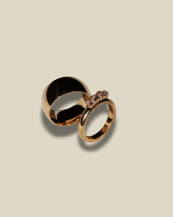 Double stacked zirconia Ring