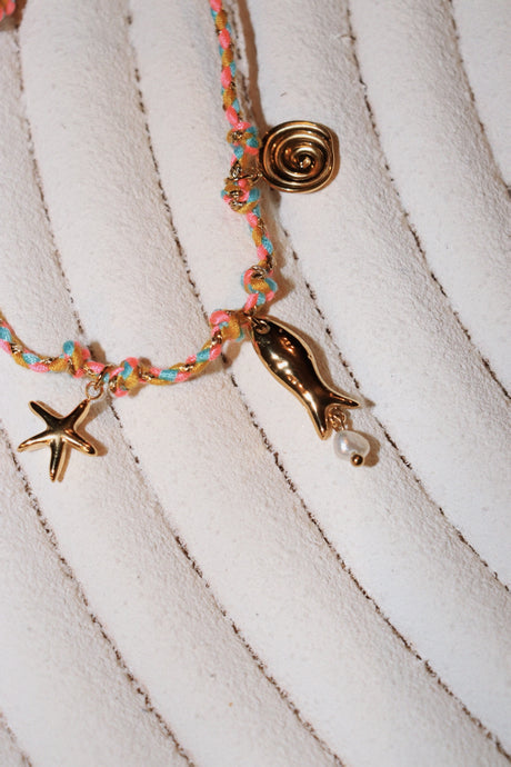 Beachy Charm Bracelet (PINK)