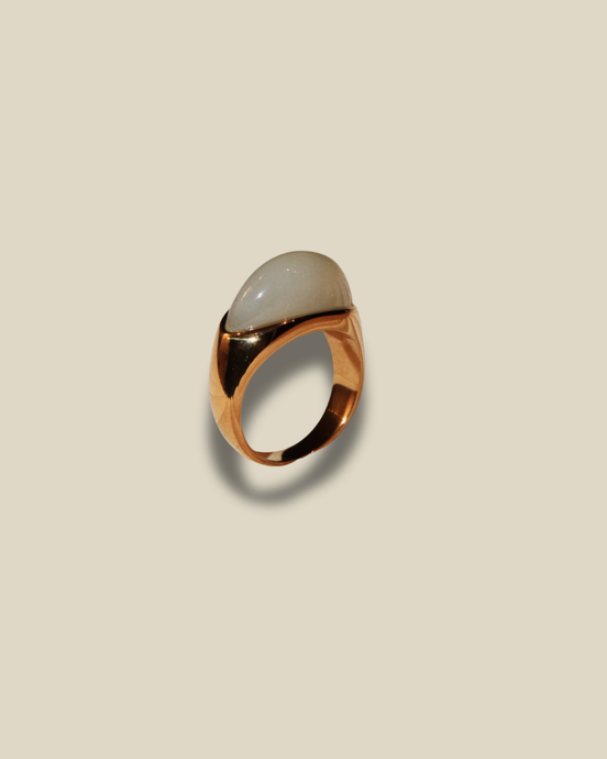 Milky stone ring